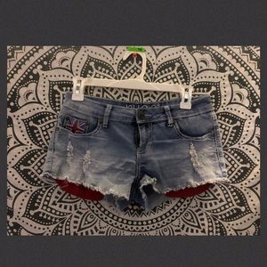 Blue jean short shorts